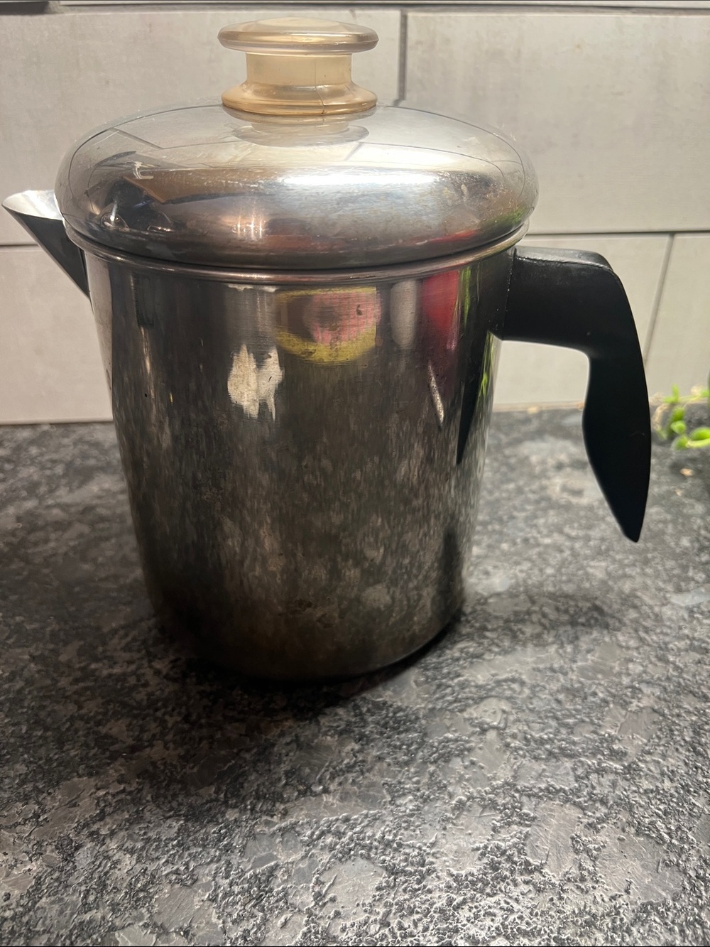 8 Cup Farberware Stovetop Coffee Percolator with Black Handle and Clear Lid